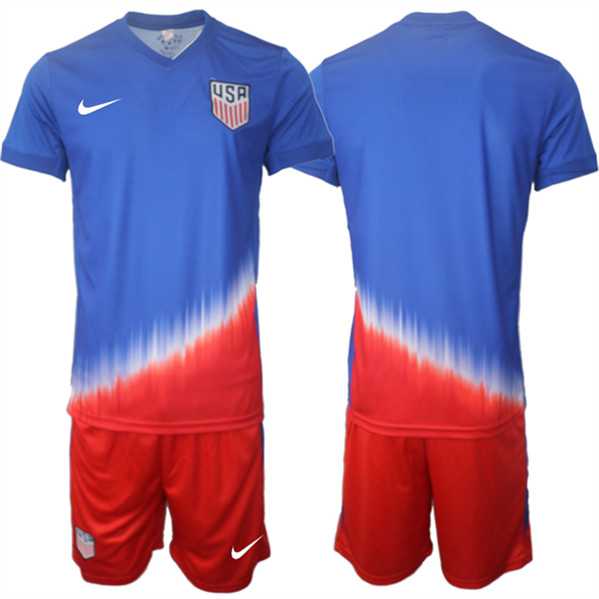 Men's American Team Blank 2024-25 Royal Away Soccer Jersey Suit,We sell and wholesale Men's American Team Blank 2024-25 Royal Away Soccer Jersey Suit on line form chian!